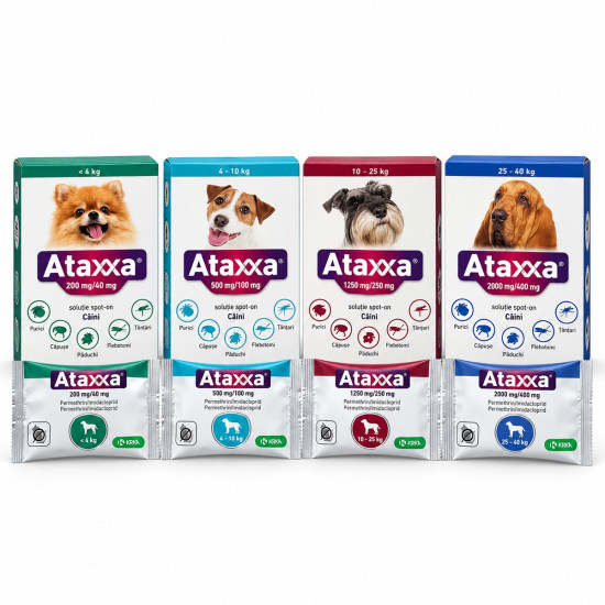 Ataxxa – Deparazitare externa pentru Câini >25 kg (3 x 4 ml, Krka Vet)